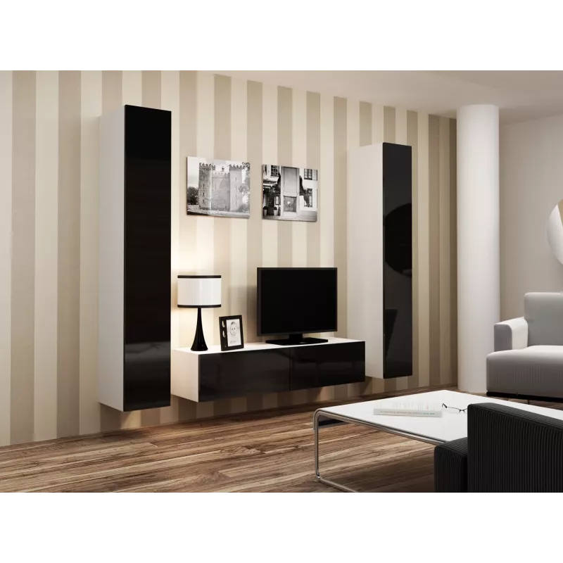 Suporte de TV Cama VIGO 140 30/140/40 branco/preto brilhante