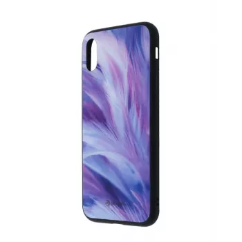 Película de vidro Tellur Cover Glass Print para iPhone XS com padrão de pena
