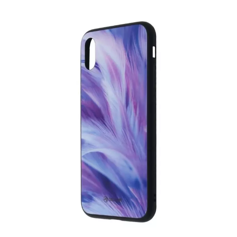Película de vidro Tellur Cover Glass Print para iPhone XS com padrão de pena