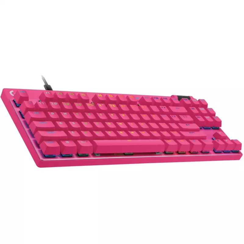 Teclado Logitech G PRO X TKL RAPID Gaming USB QWERTY rosa Tenkeyless