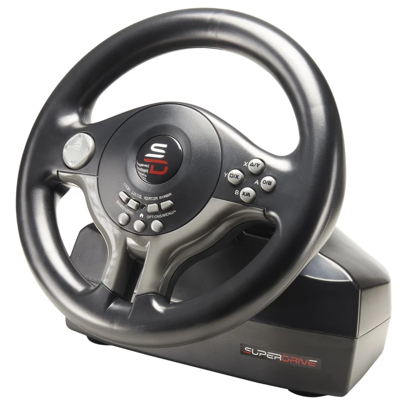 Volante + pedais Subsonic SV200 preto cinzento USB rotação de 180°
