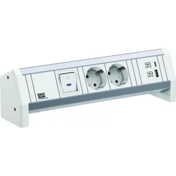 Bachmann DESK 2xCEE7/3 902.02911 1x interruptor 1xUSB A/C 22W GST18 RAL9010