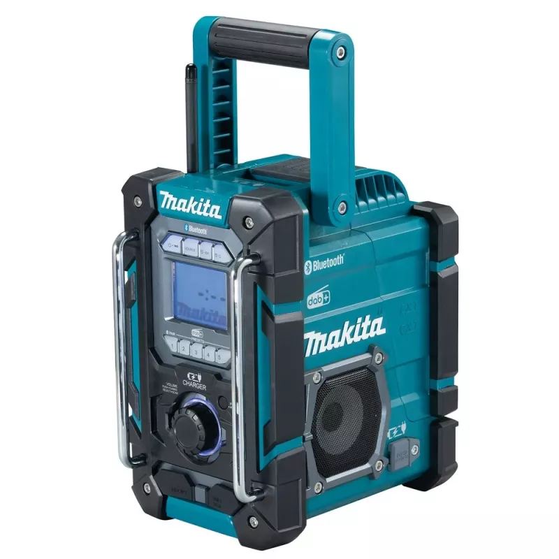 Rádio portátil Makita DMR301 — DAB/DAB+/FM/AM, USB-A, 18V Li-Ion, resistente a salpicos