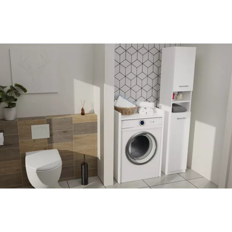 Armário Top e shop POLA para lavandaria para máquina de lavar – branco