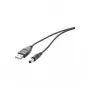 Cabo de alimentação USB Renkforce RF-4079664 1 m, ficha–ficha DC 5,5 mm, 5 V, preto