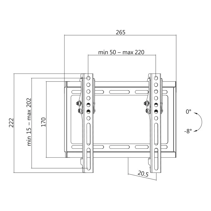 Suporte de parede para TV, 23-42 polegadas, máx. 35 kg