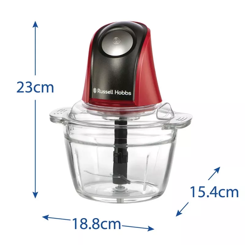 Picadora elétrica Russell Hobbs 27130-56 0,5 L 200 W preto, vermelho, transparente