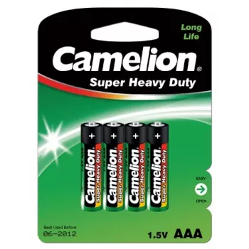 Pilha descartável Camelion R03P-BP4G AAA zinco-carbono