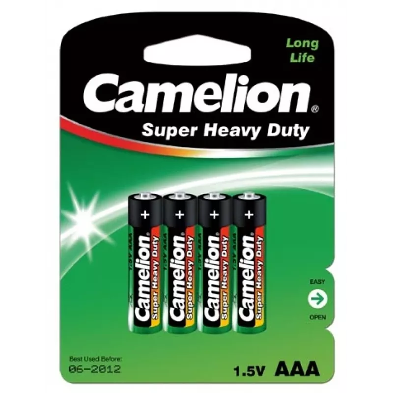 Pilha descartável Camelion R03P-BP4G AAA zinco-carbono