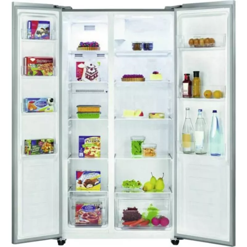 Bomann SBS 7344 frigorífico combinado side-by-side, frigorífico 291 l / congelador 151 l, congelador de 4 estrelas, classe energética E, aço inoxidável