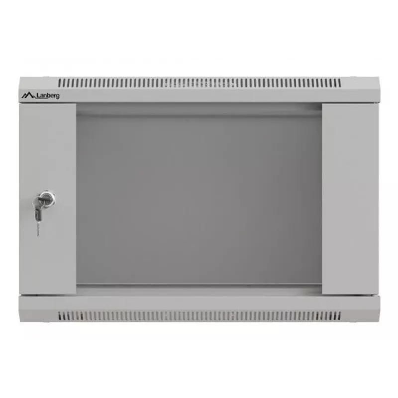 Armário de rack LANBERG WF03-5306-10S 19 polegadas 6U cinzento com porta de vidro