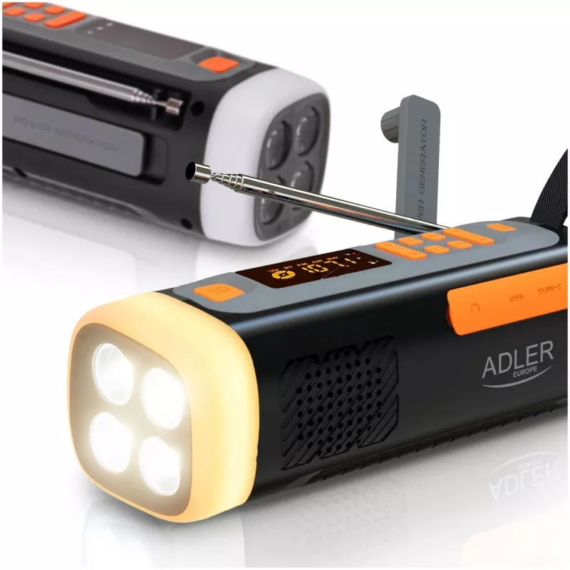 Rádio de emergência ADLE AD1920 com energia solar