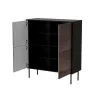 Cómoda Cama 4D CORTINA 102x40x118 preto/nogueira