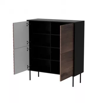 Cómoda Cama 4D CORTINA 102x40x118 preto/nogueira