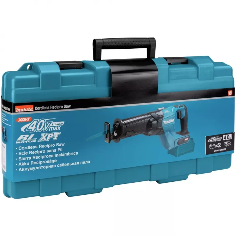 Serra sabre sem fio JR001GM201 XGT, 40 Volt, Serra sabre Azul/Preto, 2x bateria Li-Ion XGT 4,0 Ah, Mala de transporte