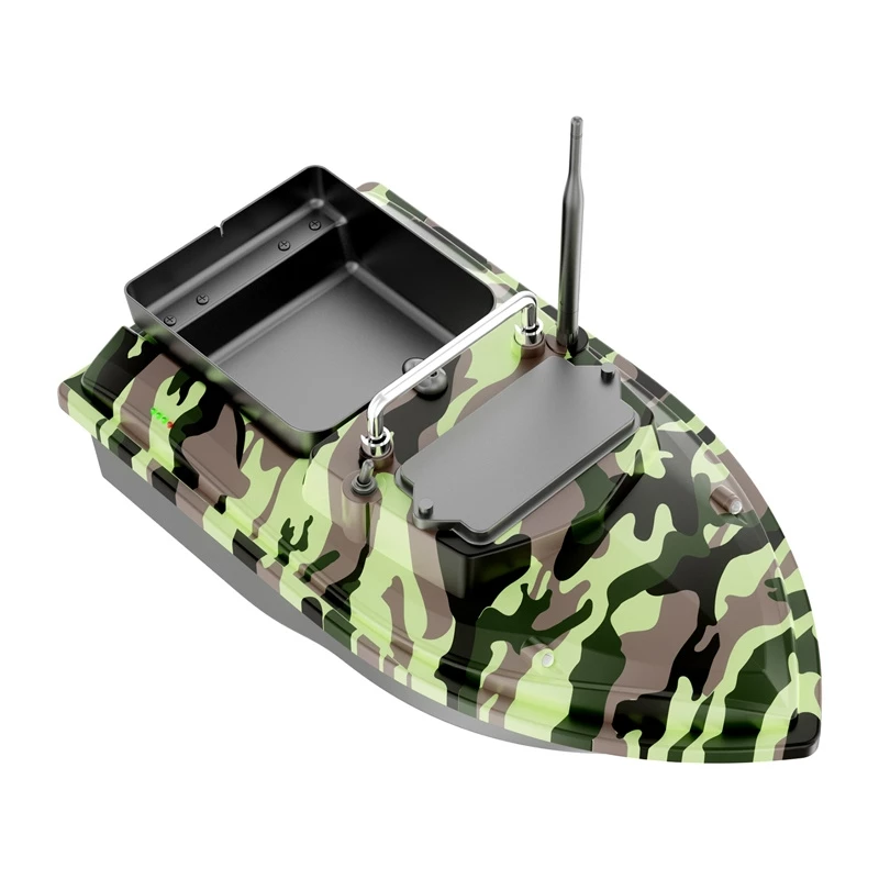 Barco isco Flytec V050 com bateria de 12000mAh, verde camuflado — barco de alimentação telecomandado