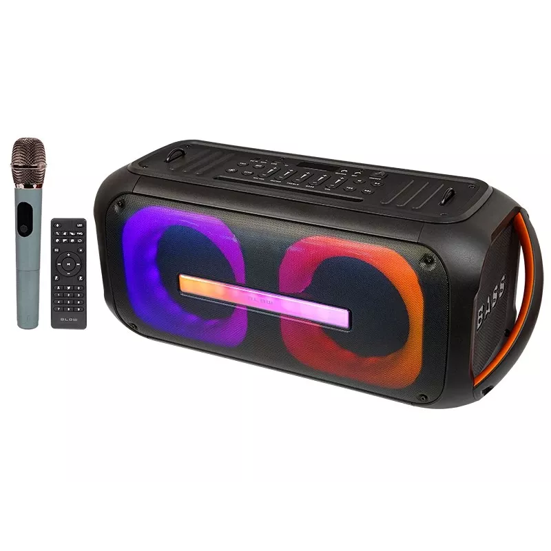 BLOW DJBOX 30-392# coluna Bluetooth 250 W com telecomando e microfone, USB, microSD, AUX, TWS, bateria integrada, preta