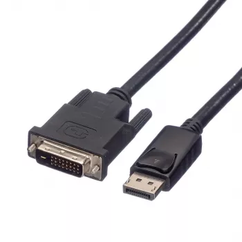 Roline - cabo de vídeo - DisplayPort (M) para DVI-D (M) - 2 m - parafusos de orelhas - preto