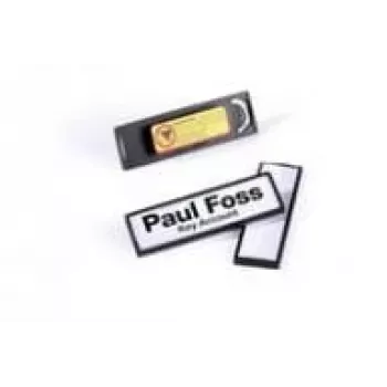 Durable CLIP-CARD - Placa de Nome - para 17 x 67 mm - Magnético - Preto (Pack de 25)