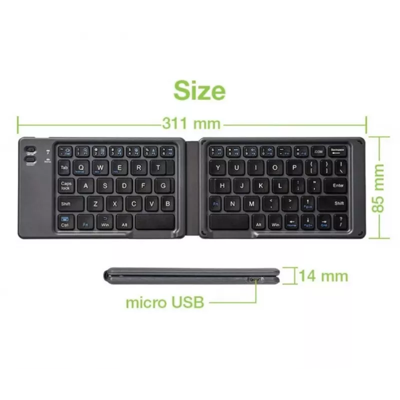 Teclado sem fios dobrável Bluetooth 3.0