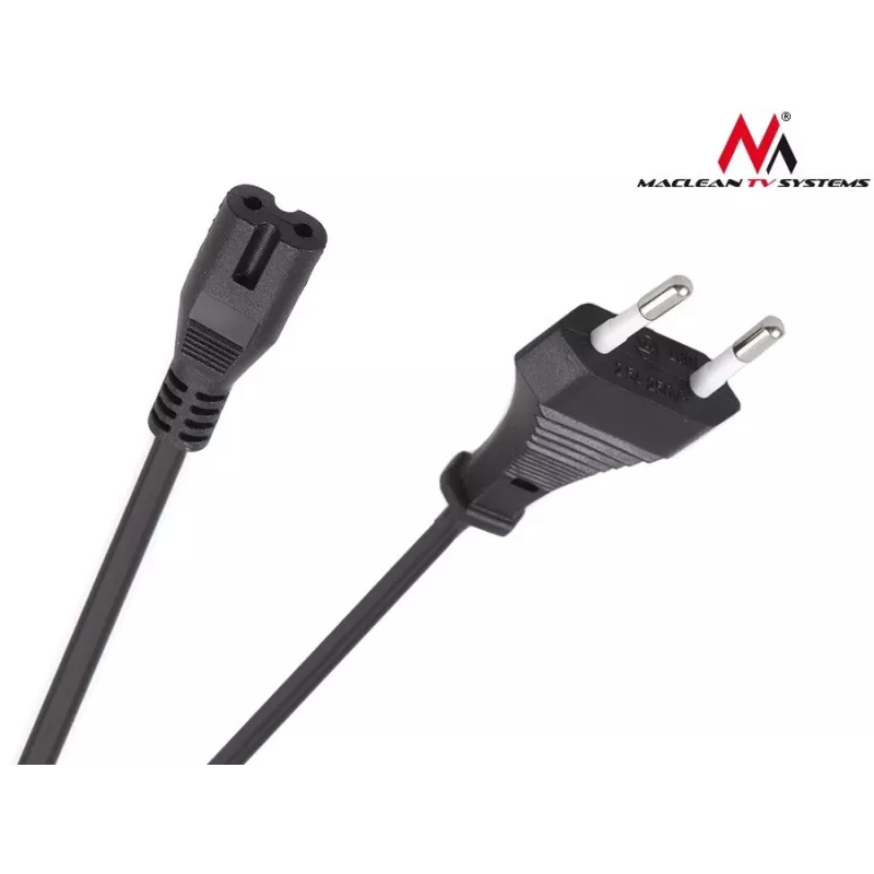 Maclean MCTV-809 Cabo de alimentação de ficha EU para Figure-8 (C7), 1,5 m
