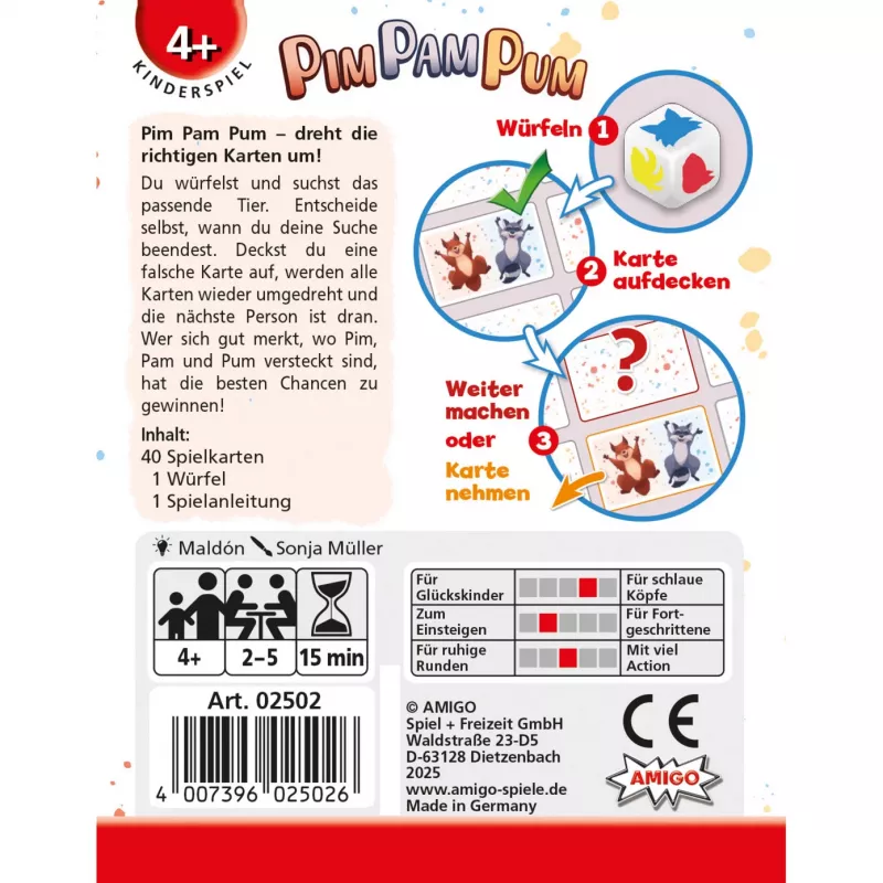 Jogo de tabuleiro AMIGO Amigo Pim Pam Pum modelo 02502