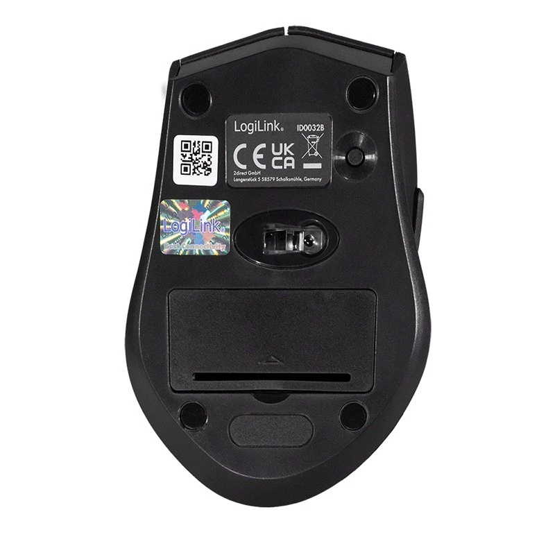Rato sem fios Logilink BT5.0, ergonómico, preto