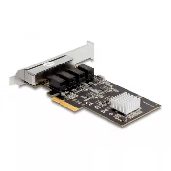 DeLOCK placa PCI Express x4 4 x RJ45 Gigabit LAN RTL8111 - PCIe - RJ-45 - PCIe 2.0 - prateado - PC - Windows 10 - Windows 11 - Windows 8.1 (88618)
