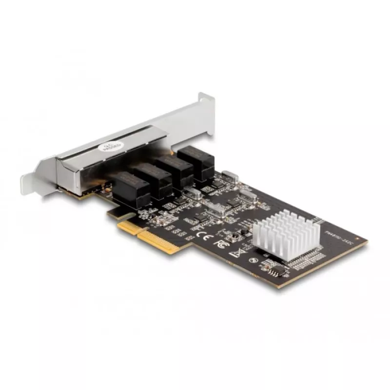 DeLOCK placa PCI Express x4 4 x RJ45 Gigabit LAN RTL8111 - PCIe - RJ-45 - PCIe 2.0 - prateado - PC - Windows 10 - Windows 11 - Windows 8.1 (88618)