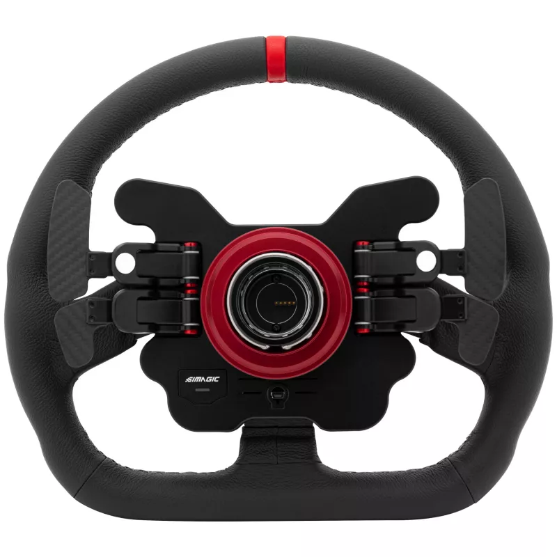 Volante de simracing Simagic GT1-SD Pele, volante removível para sim-rigs, punho em pele, disposição de furos compatível