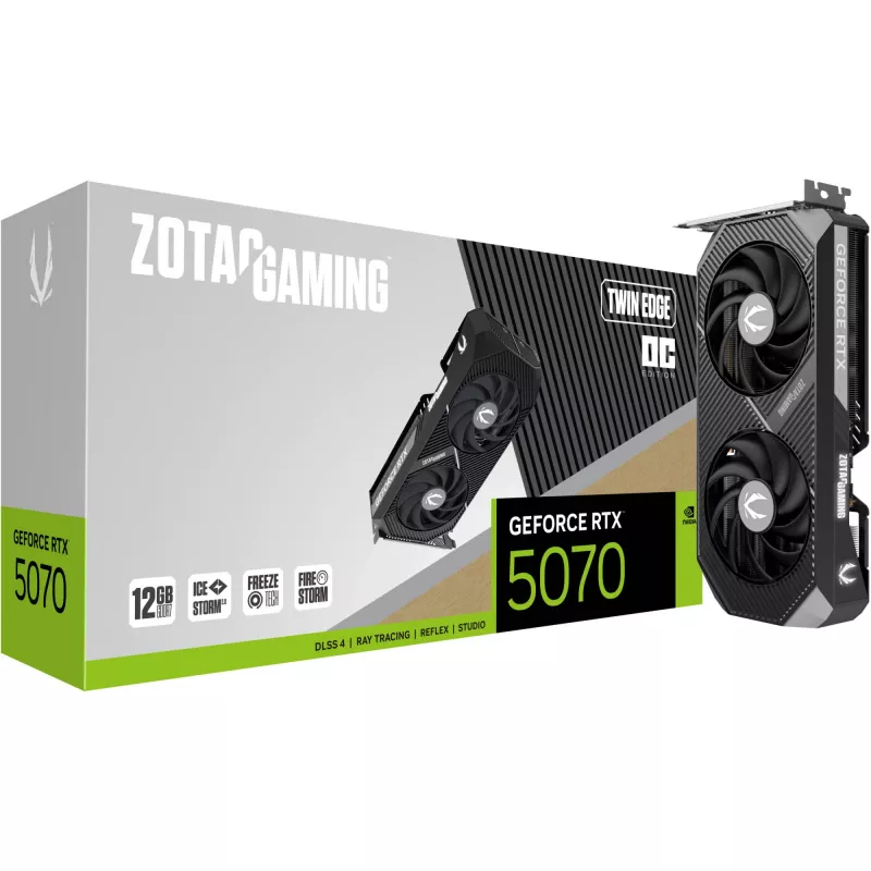 Placa gráfica ZOTAC GAMING GeForce RTX 5070 Twin Edge OC 12GB GDDR7