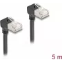 Cabo de rede DeLOCK RJ45 Cat.6A S/FTP fino 90° para cima 5m preto