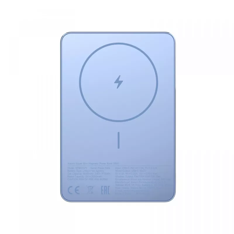 Xiaomi Powerbank magnética super fina 5000 | 5000 mAh | azul