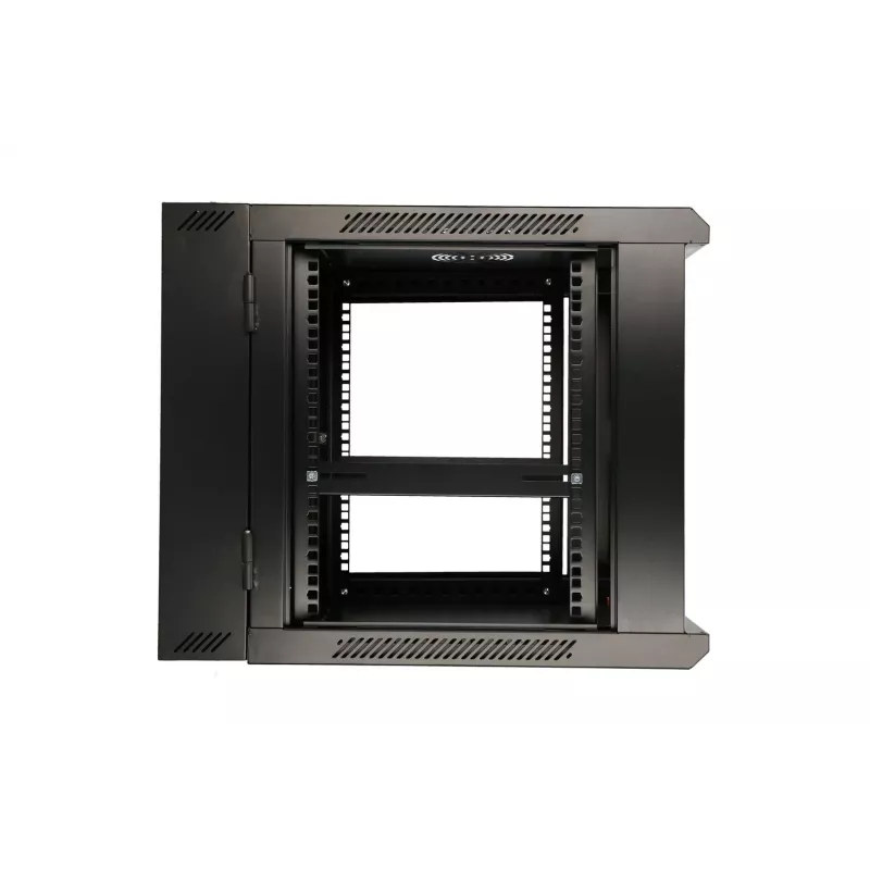 Extralink caixa rack 9U 600x600 AZH preto montado na parede, tipo oscilante