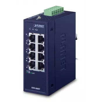Comutador de rede PLANET ISW-800T, não gerido, L2 Fast Ethernet (10/100), azul