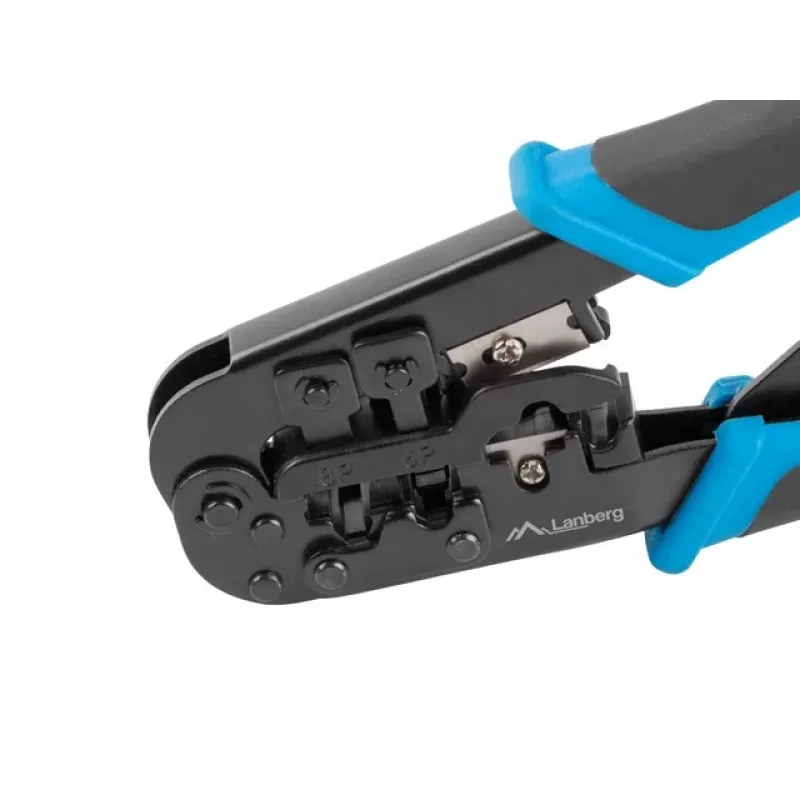 Alicate de crimpar LANBERG NT-0201 para fichas RJ-45, 180 mm, 315 g, preto/azul
