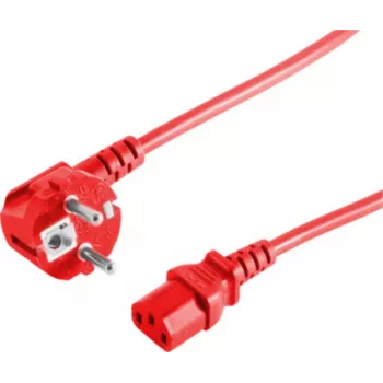 Cabo de alimentação CEE7/7 para C13 ShiverPeaks BS09-05054 vermelho 5m