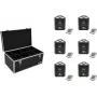 Conjunto de uplights LED a bateria EUROLITE AKKU TL-3 TCL QuickDMX 6x com mala de transporte TDV-1