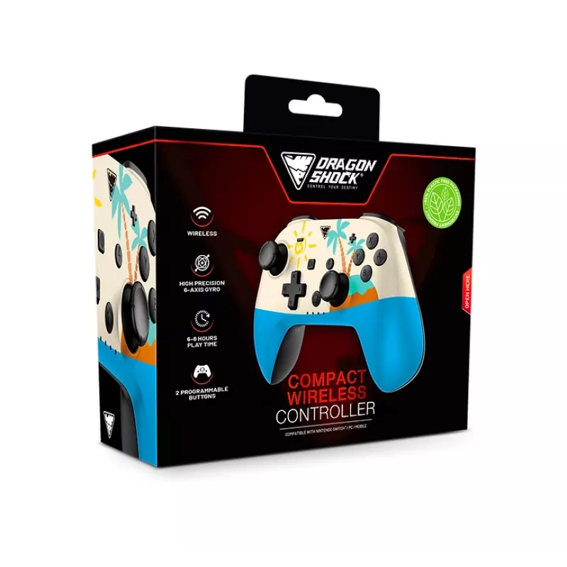 Dragonshock PopTop Compact - comando - Nintendo Switch - botão Voltar - D-Pad - botão Home - botão Reset - sem fios - Bluetooth - USB Type-C (D