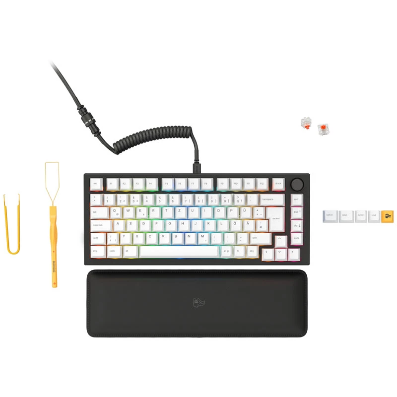 Teclado Glorious GMMK Pro Preto Slate 75% TKL - Pré-montado, layout ISO-DE - preto (GLO-GMMK-P75-FOX-ISO-B-DE)