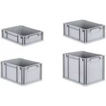 Caixa de armazenamento allit ProfiPlus EuroEco C412 — cinzento, material PP, pegas fechadas