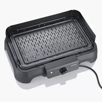 Grelhador elétrico de mesa SEVERIN PG 8595 — 2000 W, superfície de grelhar retangular, preto