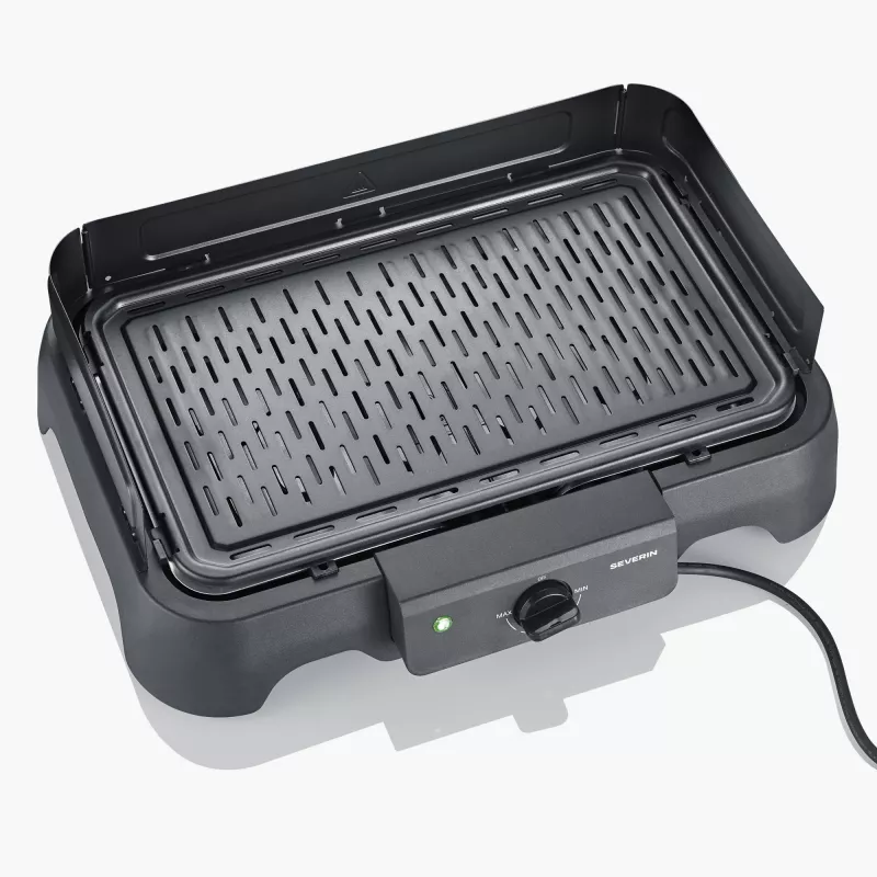 Grelhador elétrico de mesa SEVERIN PG 8595 — 2000 W, superfície de grelhar retangular, preto