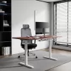 Mesa de altura ajustável Up Up Bjorn branca, tampo M nogueira escura