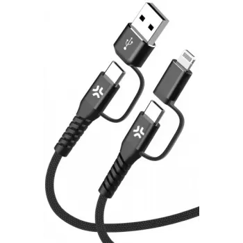 Cabo Celly 4-IN-1 A+C para C+LIGHT 2M BK