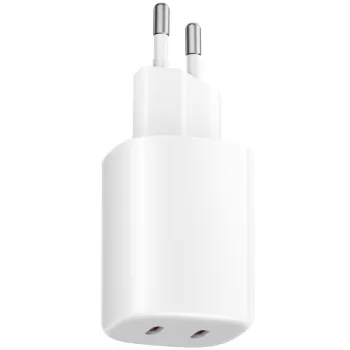 Carregador Xiaomi Nano Turbo 45W branco — 2× USB‑C AC interior para smartphone e tablet
