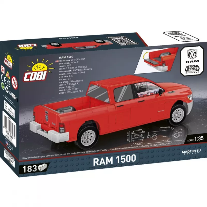 Brinquedo de construção Cobi RAM 1500 24607 2-em-1 modelo montável, configurações substituíveis