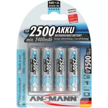 Pilha AA Ansmann 2500mAh maxE plus níquel-metal-hidreto NiMH