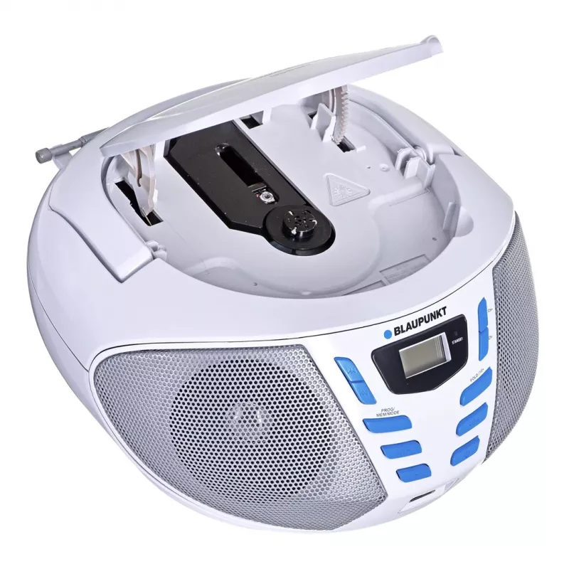 Aparelhagem estéreo portátil Blaupunkt BB7-WH, digital 2,4 W FM, cinzento, reprodução MP3