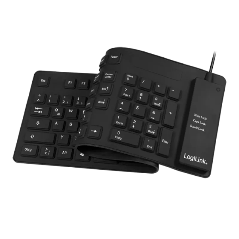 Teclado LogiLink ID0019A universal USB QWERTZ alemão preto
